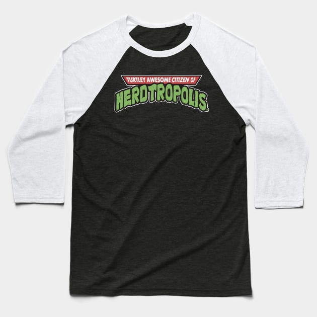 Turtley Awesome Baseball T-Shirt by nerdtropolis